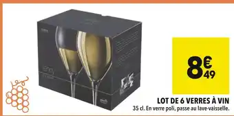 Supeco LENNY Lot de 6 verres à vin offre