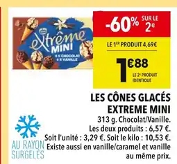 Supeco EXTREME Les cônes glacés extreme mini offre