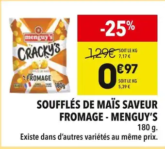 Supeco MENGUY’S Soufflés de maïs saveur fromage offre