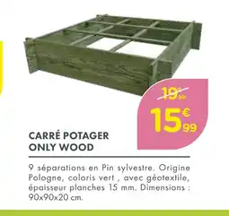 Point Vert ONLY WOOD CARRÉ POTAGER offre