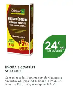 Point Vert SOLABIOL Engrais complet offre