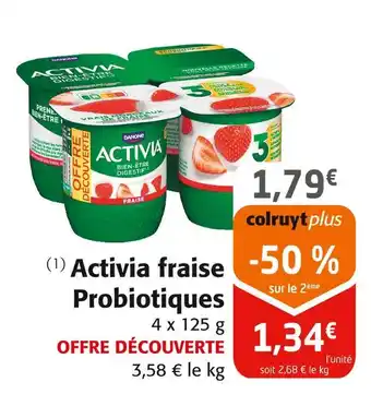 Colruyt DANONE Activia fraise probiotiques offre