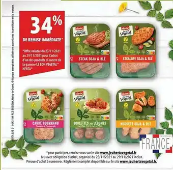 Cora x Carrefour La Gamme Le Bon Végétal Herta offre