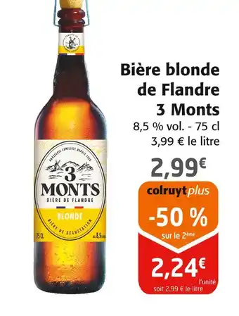 Colruyt 3 MONTS Bière blonde de flandre offre