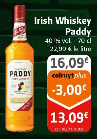 Colruyt Paddy Irish Whiskey offre