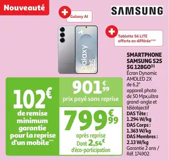 Auchan Smartphone Samsung S25 5G 128go offre