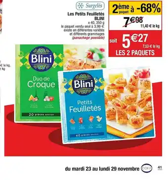 Cora x Carrefour Les Petits Feuilletés Blini offre