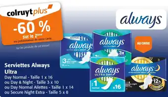 Colruyt Always Ultra Serviettes offre