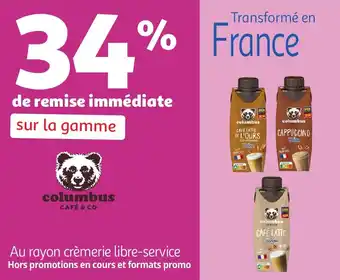 Auchan Sur la gamme columbus café & co offre