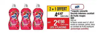 Cora x Carrefour Liquide Vaisselle Secrets Intenses Cocktail De Fruits Rouges Mir offre