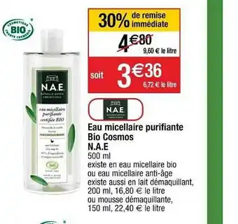 Cora x Carrefour Eau Micellaire Purifiante Bio Cosmos N.a.e. offre