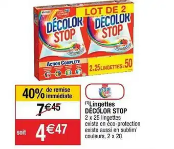 Cora x Carrefour Lingettes Décolor Stop offre