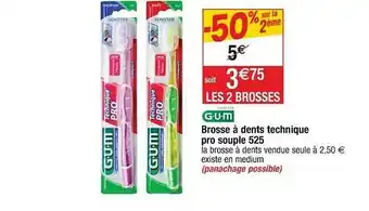 Cora x Carrefour Brosse à Dents Technique Pro Souple 525 G.u.m. offre