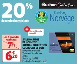 Auchan Saumon fumé de norvège auchan collection cultivons le bon offre