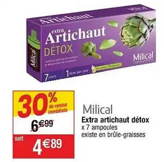 Cora x Carrefour Extra Artichaut Détox Milical offre