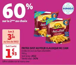 Auchan Frites just au four classique mc cain offre