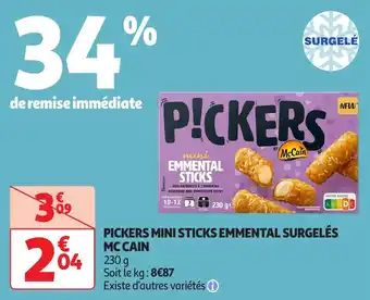 Auchan Pickers mini sticks emmental surgelés mccain offre