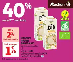 Auchan Boisson avoine auchan bio offre