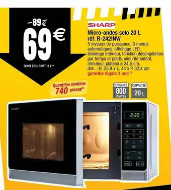 Micro-ondes Solo 20 L Sharp