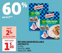 Auchan Riz long grain incollable lustucru offre