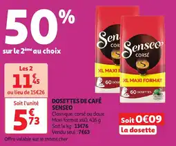 Auchan Dosettes de café senseo offre