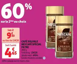 Auchan Café soluble nescafé spécial filtre offre