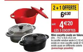 Mini Cocotte Ovale En Faïence