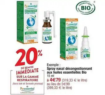 Cora x Carrefour Spray Nasal Décongestionnant Aux Huiles Essentielles Bio offre
