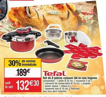 Cora x Carrefour Set De 8 Pièces Cuisson All-in-one Ingenio Tefal offre
