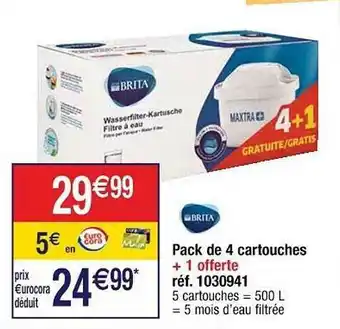 Pack De 4 Cartouches + 1 Offerte Brita