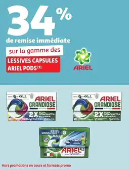 Auchan Sur la gamme des lessives capsules ariel pods ariel offre