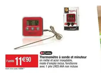 Cora x Carrefour Thermomètre à Sonde Et Miniteur Cuisy offre