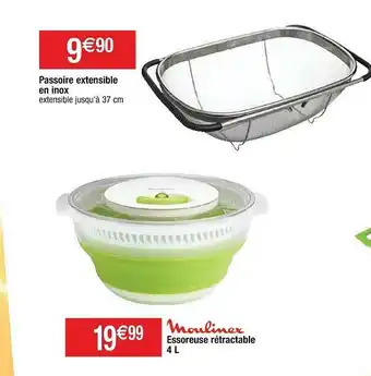 Cora x Carrefour Passoire Extensible En Inox, Essoreuse Rétractable Moulinex offre