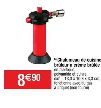 Cora x Carrefour Chalumeau De Cuisine Brûleur à Crème Brûlée offre