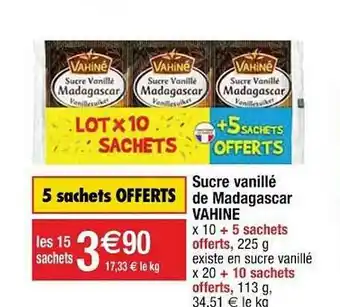 Cora x Carrefour Sucre Vanillé De Madagascar Vahiné offre