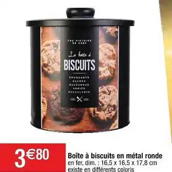 Cora x Carrefour Boîte à Biscuits En Métal Ronde offre