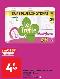 Auchan Papier toilette maxi douceur blanc le trèfle offre