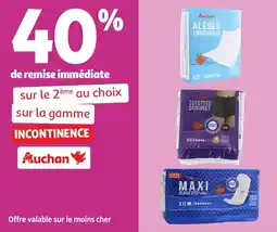 Auchan Sur la gamme incontinence auchan offre