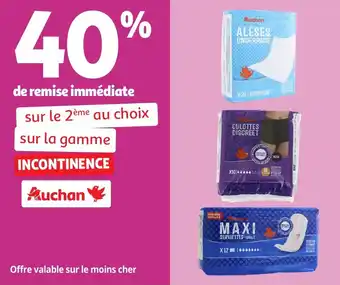 Auchan Sur la gamme incontinence auchan offre