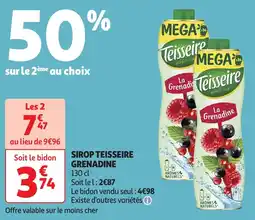 Auchan Sirop teisseire grenadine offre