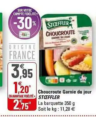 Choucroute Garnie Du Jour Stoeffler