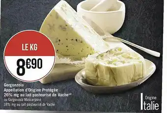 Gorgonzola Appellation D'origine Protégée 26% Mg Ou Lait Pasteurisé De Vache