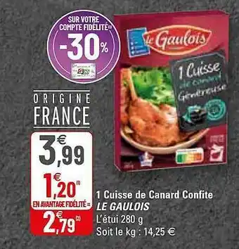 G20 1 Cuisse De Canard Confite Le Gaulois offre
