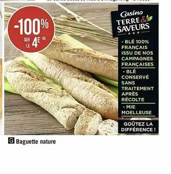 Géant Casino Baguette Nature offre