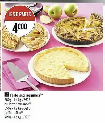 Géant Casino Tarte Au Pommes Ou Tarte Normande Ou Tarte Flan offre