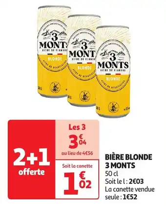 Auchan Bière blonde 3 monts offre