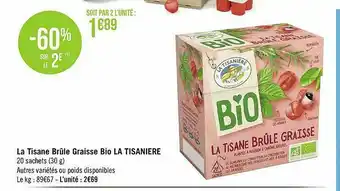 La Tisane Brûle Graisse Bio La Tisanière