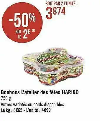 Géant Casino Bonbons L'atelier Des Fêtes Haribo offre