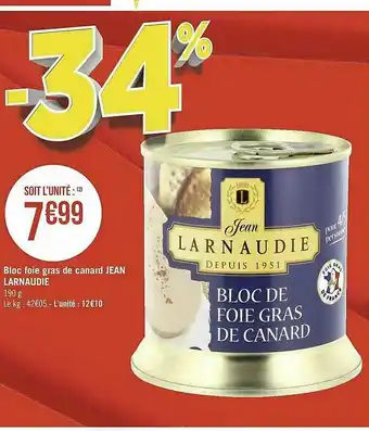 Bloc Foie Gras De Canard Jean Larnaudie
