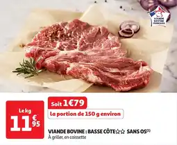 Auchan Viande bovine : basse côte sans os offre